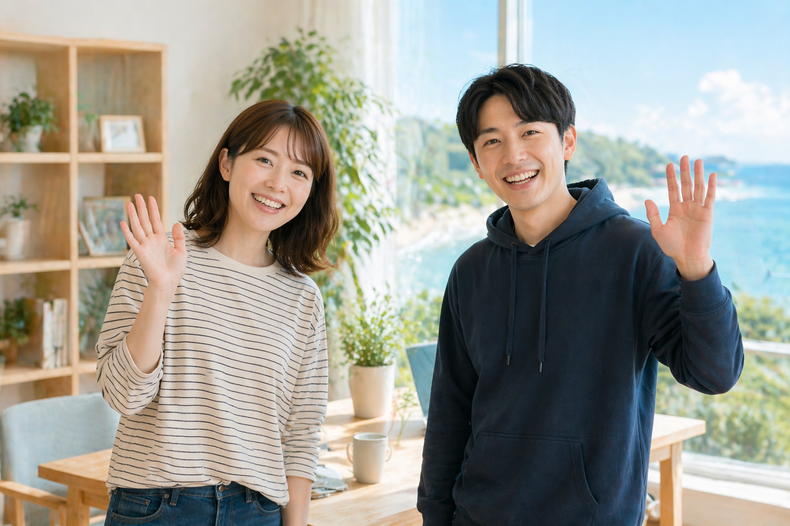 スタッフが笑顔で歓迎している雰囲気